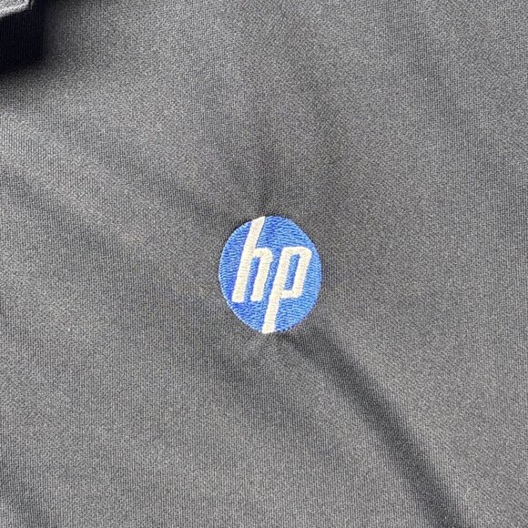 Hewlett-Packard Black Dri-Fit Golf Polo Shirt On Tour Mens Size Medium M Logo - Picture 3 of 8